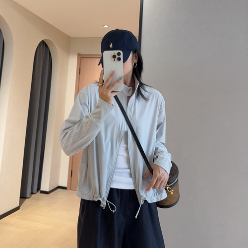 WTHEONE夏季防晒神器UPF50+透气网布冰感立领短款防晒衣外套女新