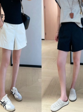 WTHEONE柜上480LL家冰感透气高腰显瘦开叉A字休闲运动短裤女夏季
