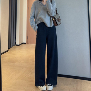 WTHEONE福利神仙裤显腿长松紧腰直筒阔腿休闲卫裤女2025秋冬