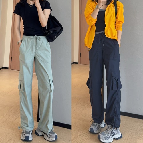 WTHEONE山系神裤可束脚窄版直筒工装裤高腰显瘦轻薄休闲裤女2026