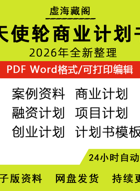天使轮A轮商业计划书创业公司融资项目成功案例方案模板电子版