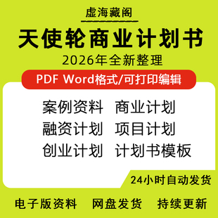 天使轮A轮商业计划书创业公司融资项目成功案例方案模板电子版