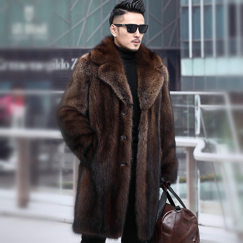 秋冬季新款加厚男装貂皮大衣