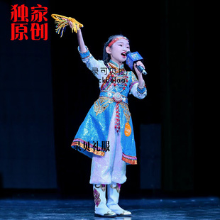 快乐阳光男童演出服藏族蒙古长袖英雄巴特尔我的家在鲁朗草原出租