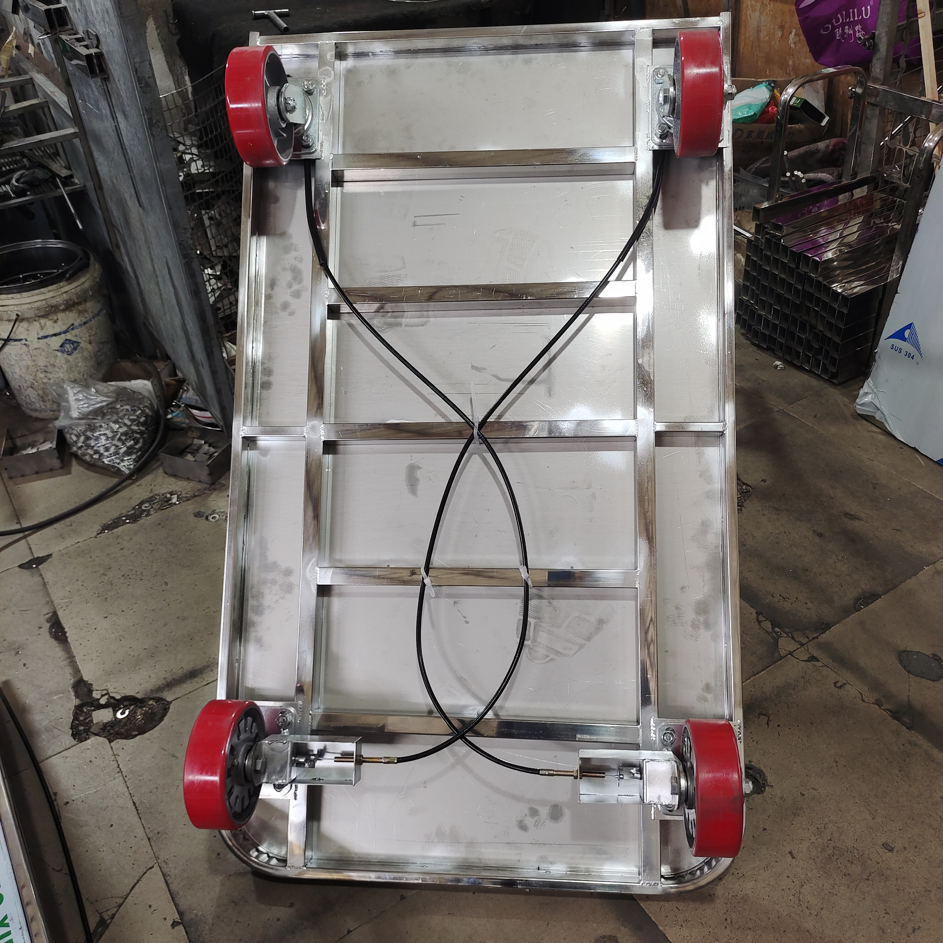 304/202不锈钢高铁站定制固定把手不锈钢推车搬运车定制专拍