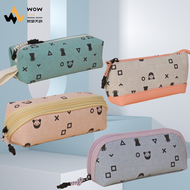 玩物文创夜光笔袋女孩高颜值ins风学生可爱大容量文具收纳盒简约
