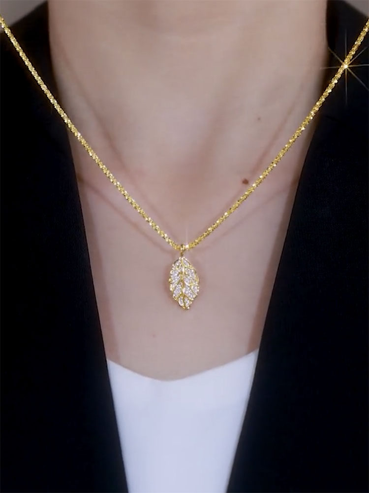 项链叶子毛衣链女百搭时尚