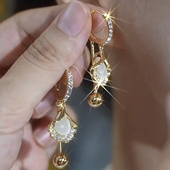 气质耳扣轻奢独特高级感百搭耳饰耳钉 时尚 法式 银杏叶耳环新款