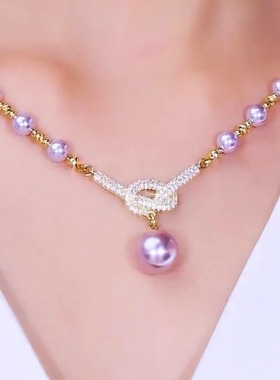 轻奢高级感满钻珍珠项链