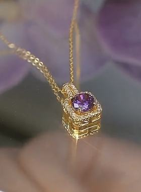 彩色锆石气质百搭项链钛钢