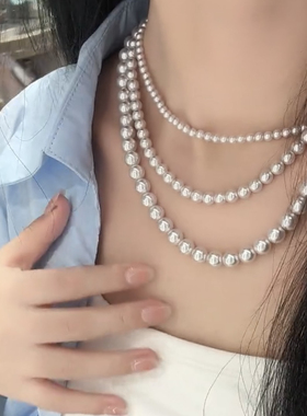 温婉珍珠法式高级感白色珍珠项链