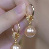 高级耳钩 耳饰2024年新款 纯银珍珠耳环女长款 气质百搭贝珠耳坠时尚