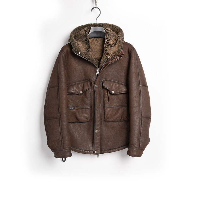 2513皮毛一体男士复古做旧冬季外套原生态皮草夹克醇值酱染加厚,男装,皮草,淘宝优惠券,粉丝福利购,淘宝优惠卷