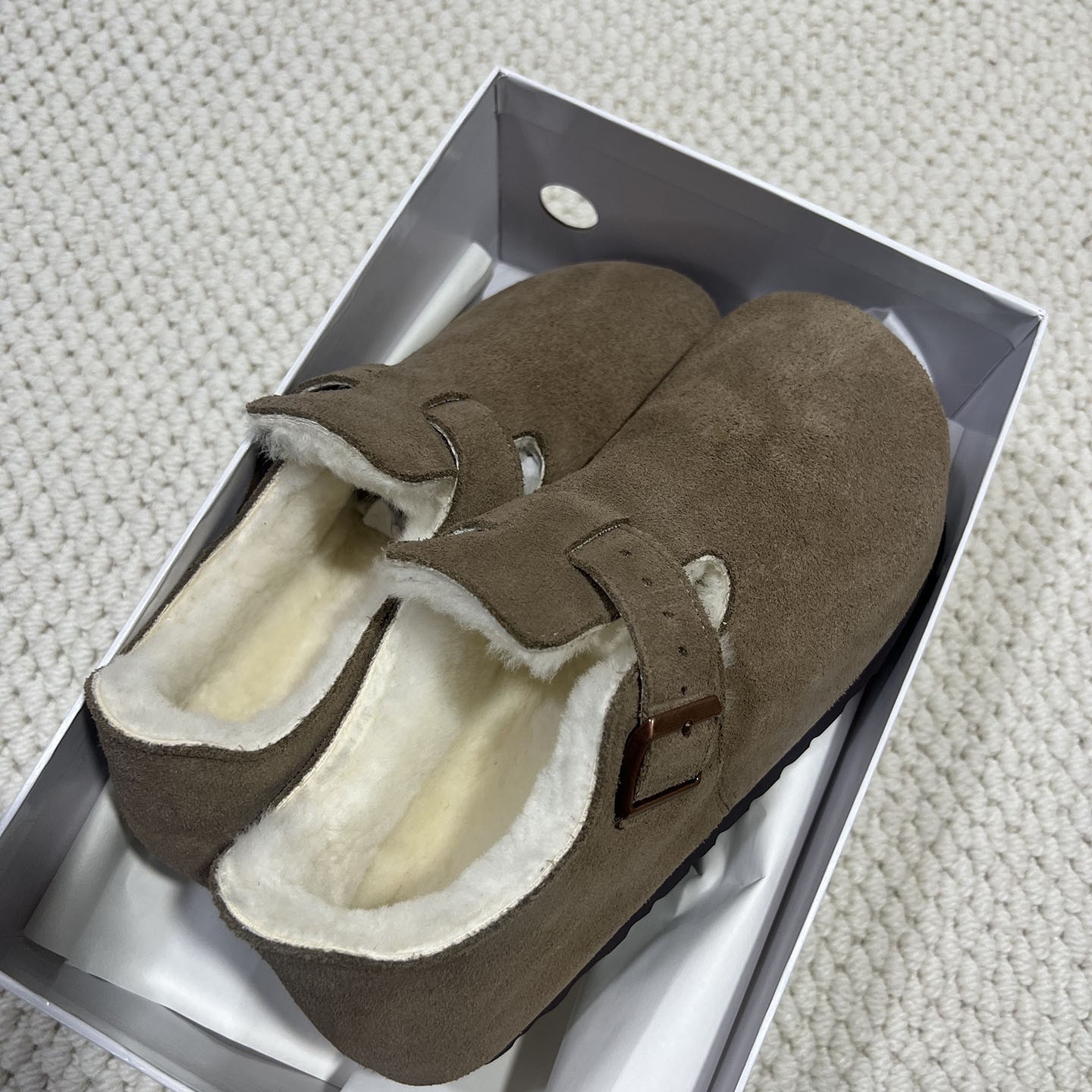 经典款羊毛勃肯鞋保暖厚底棉鞋