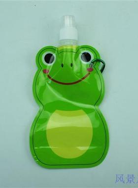 户外旅行环保可折叠水壶 、超便携折叠水袋、户外运动卡通水袋