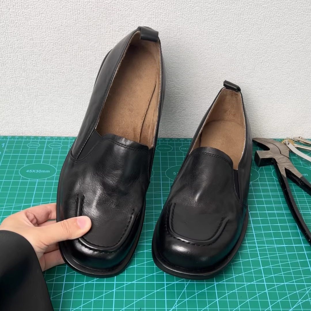 RubyL/2.5cm牛皮一脚蹬乐福鞋女英伦风百搭豆豆鞋圆头通勤单鞋,女鞋,乐福鞋（豆豆鞋）,淘宝优惠券,粉丝福利购,淘宝优惠卷