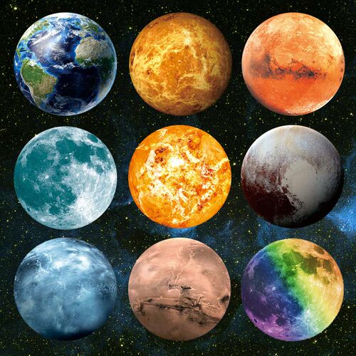 月球太阳系银河星星贴可移除墙贴