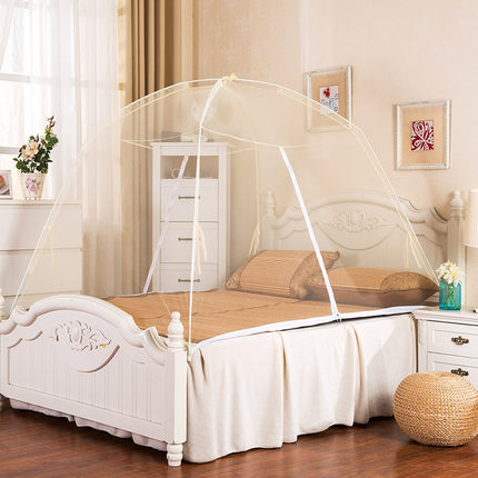 蒙古包蚊帐公主风双开门单人学生宿舍1.5m拉链支架1.8m床双人家用