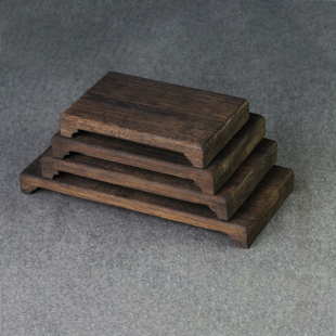 实木底座盆栽花盆花瓶装饰品增高底托奇石石头工艺品摆件实木托架