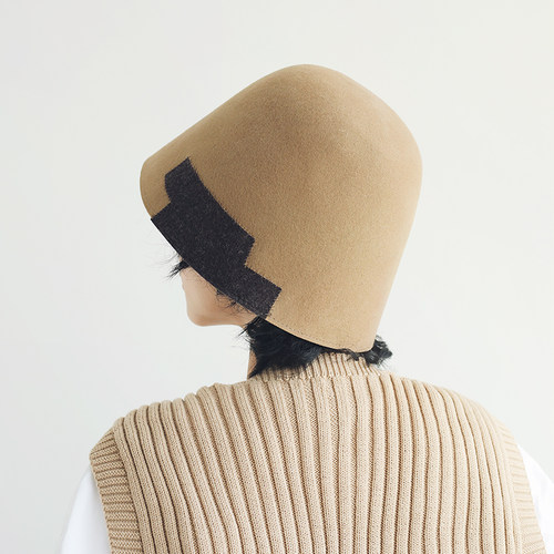 印计谷羽手工拼接撞色个性帽子