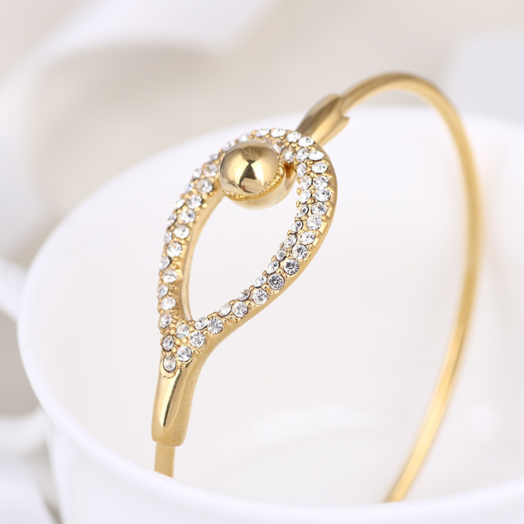 特价少量孤品alexis bitta镀金光面球球镶钻水滴开口两种戴法手镯