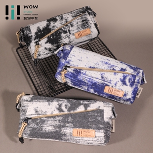 玩物文创笔袋设计感ins高颜值棉布大容量多功能初中生文具盒新款