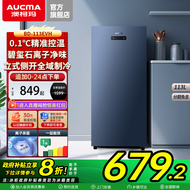 家用立式小冰冷柜电脑控温储奶