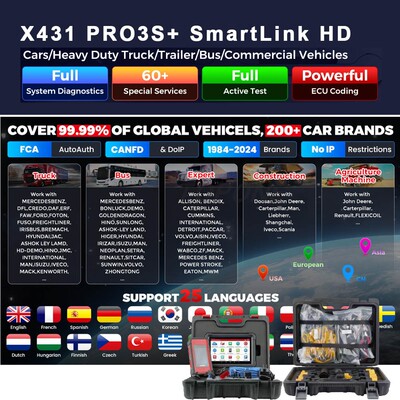 LAUNCH X431 PRO3S+ SmartLink HD 12V 24V Truck Gasoline Diese