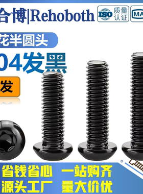 黑色304不锈钢ISO7380梅花圆头螺丝盘头防盗螺丝钉m2m2.5m3m5M6M8