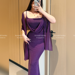 掐腰遮肉显瘦连衣裙G140 气质名媛风带披肩修身 雅典娜 法式