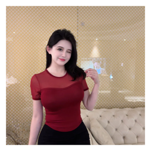 T恤G245 三色短袖 莓果软糖 纯欲风性感气质遮肉显瘦百搭大码