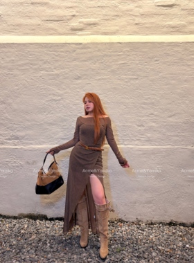 琉璃纱金 复古港风千禧风斜裁设计时尚辣妹大码连衣裙G305/G309