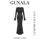 打底裙连衣裙女G018 百搭气质简约显瘦长袖 野生荔枝 KIM腰臀