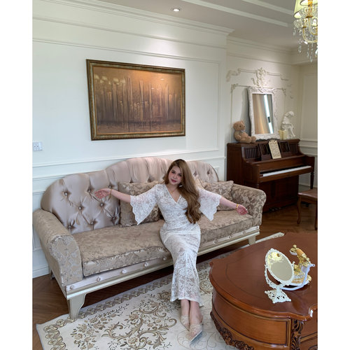 暮色热吻 蕾丝双层布收腰显瘦法式裙子纯欲设计感连衣裙G077/G088