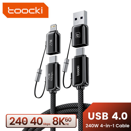 Toocki240W四合一USB4全功能40Gbps数据线适用于苹果15手机充电线