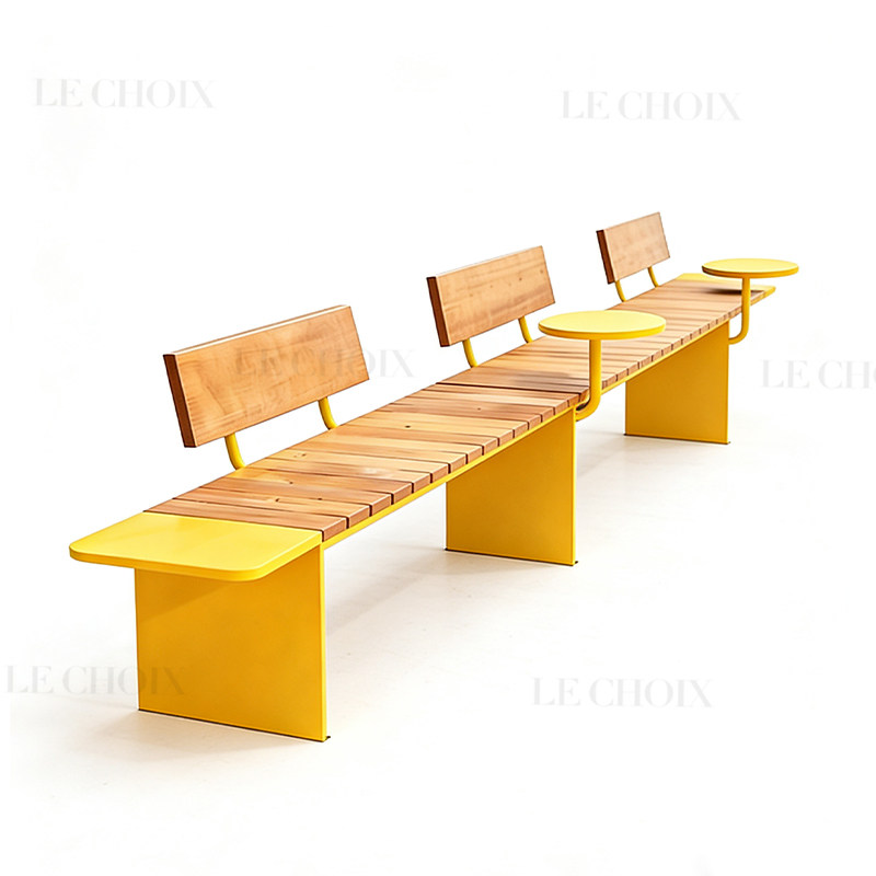 户外等候区定制木质长凳