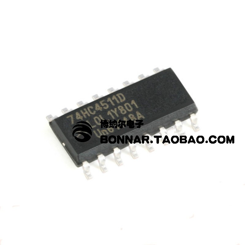 原装NXP 74HC4511D,653 SOIC-16 BCD到7段锁存器/解码器/驱动器