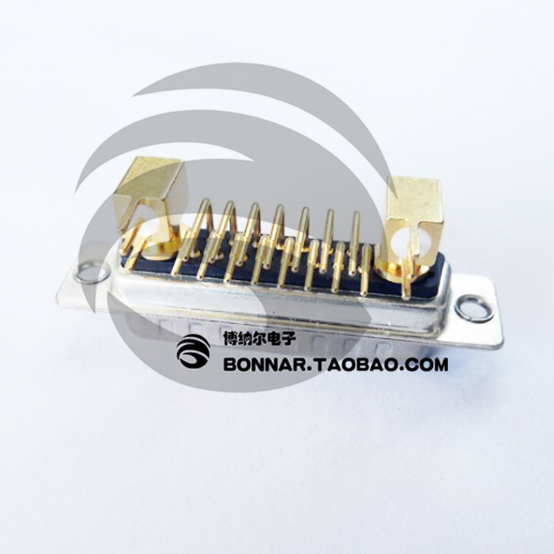 db17pin实芯针d-sub大电流15+2 17w2同轴射频90度弯公母头 1个拍