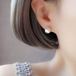 s925纯银拉丝耳钉女2024新款气质磨砂耳环简约小众设计感高级耳饰