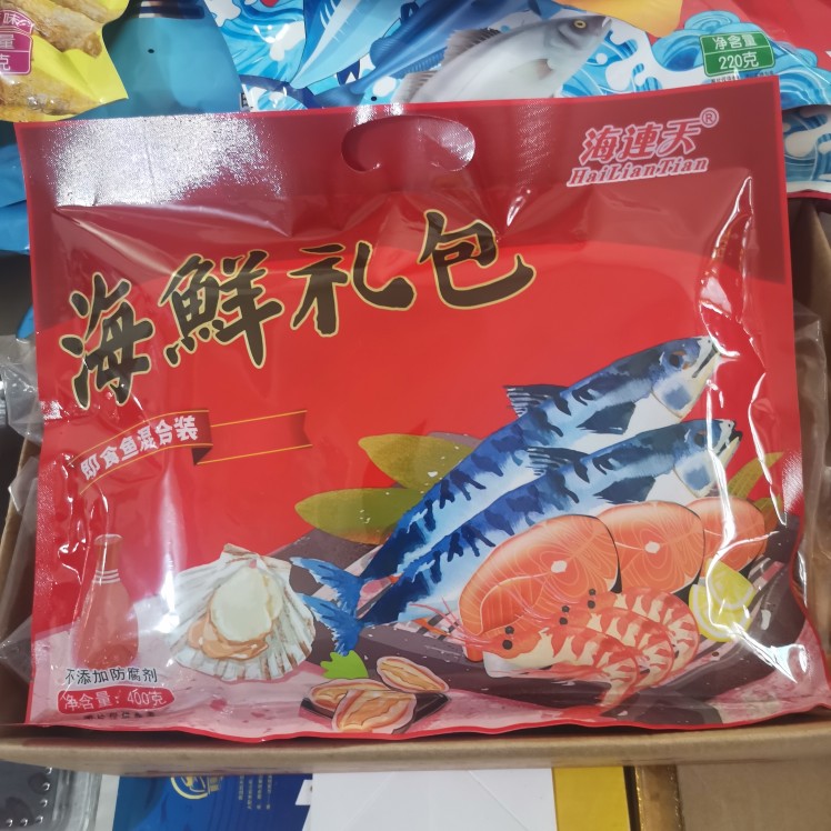 日照特产海鲜礼包海连天即食鱼类混合装海产品400克／袋，2袋包邮