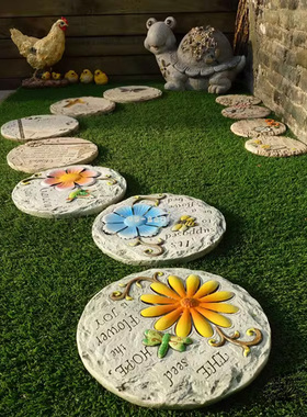 花园踏脚石花园踏步石 成人庭院菜地草坪装饰踏卡通垫脚石汀步石