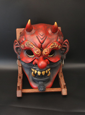 2023新款万圣节复古大天狗面具湖树脂摆件道具mask可佩戴cosplay