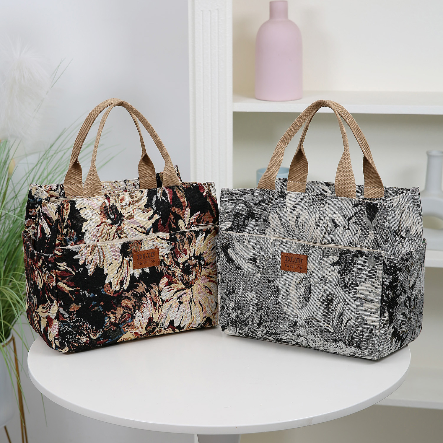 新款大容量多口袋手提包上班族手拎杂物袋拉链通勤外出轻便妈咪包