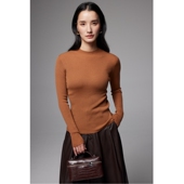 SOUL JUC亲肤舒适美丽诺细羊毛18针无缝一体半高领薄羊毛衫