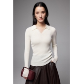 SOUL JUC亲肤舒适美丽诺细羊毛衫 无缝一体POLO领显瘦针织打底毛衣