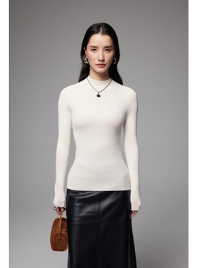 SOUL JUC亲肤舒适美丽诺羊毛衫冬无缝半高领修身气质加厚百搭毛衣
