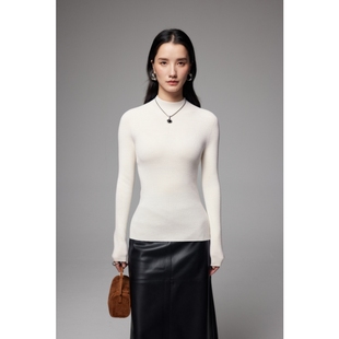 SOUL JUC亲肤舒适美丽诺羊毛衫冬无缝半高领修身气质加厚百搭毛衣