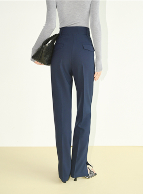 SOUL JUC遮垮显瘦显腿长拖地裤直筒高腰女秋款垂感西装裤修身长裤