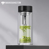 万象清库专用男士 女士单双层玻璃杯隔热带滤网水杯车载便携杯子
