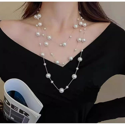 珍珠毛衣链项链女款2025新款